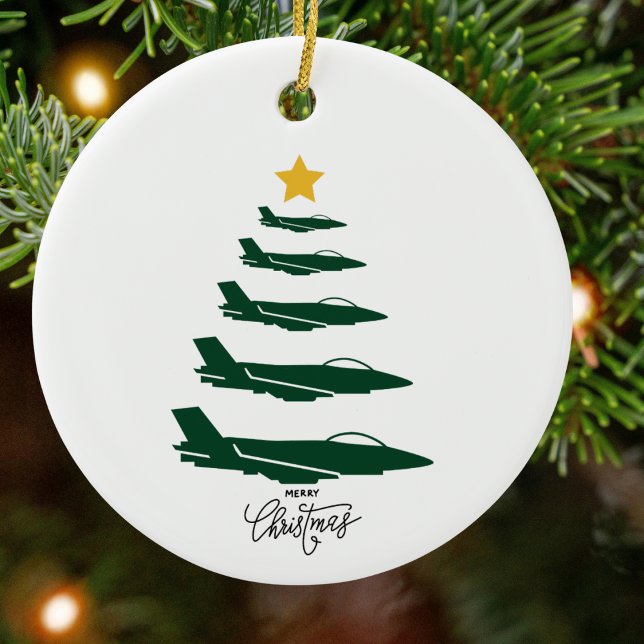 Aviation Military Aeroplane Christmas Tree Custom Ceramic Tree Decoration (Creator Uploaded)