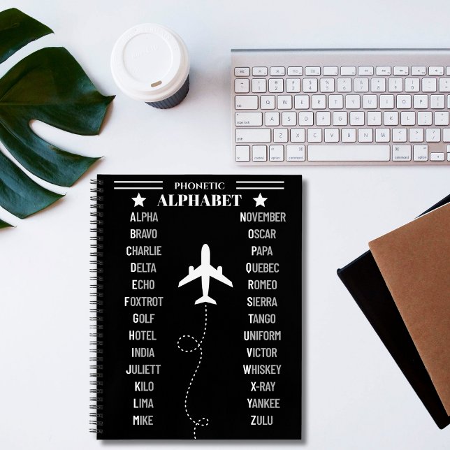 Aviation NATO Phonetic Alphabet Airplane Simple Notebook (Creator Uploaded)