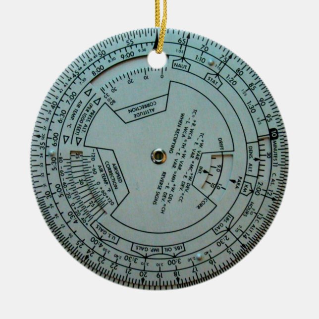 Aviation Navigation Computer Ceramic Tree Decoration (Front)
