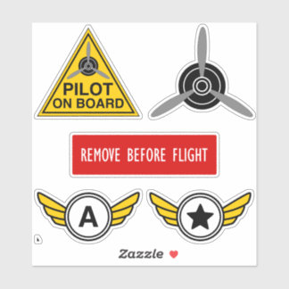 Aviation Pack with 5 stickers for pilots
