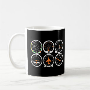 Aviation Pilot Aeroplane Basic Instruments Coffee Mug