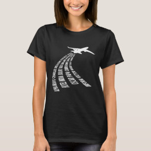 Aviation Pilot Aeroplane Phonetic Alphabet Wordclo T-Shirt