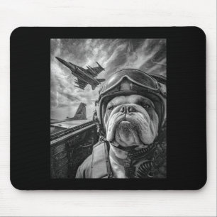 Aviation Pilot Fighter English Jet Bulldog Selfie Mouse Mat