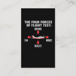 Aviation Pilot Gift - Four Forces of Flight Test Business Card