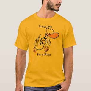 Aviation Pilot Humour Cartoon Duck T Shirt