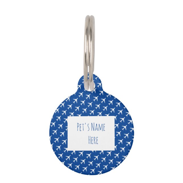 Aviation Plane Aeroplane Pilot Flying Pet Tag (Front)
