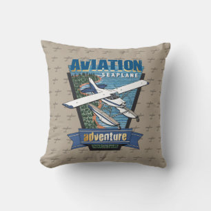Aviation Seaplane Adventure Cushion