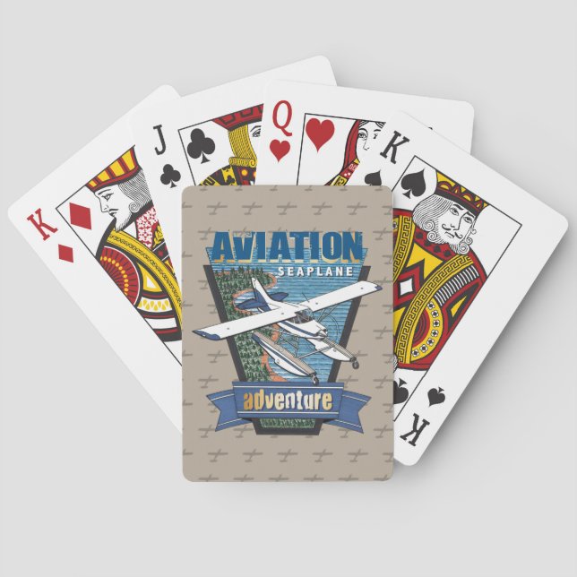 Aviation Seaplane Adventure Playing Cards (Back)