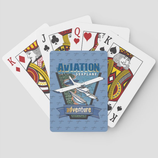 Aviation Seaplane Adventure Playing Cards (Back)