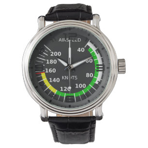 Aviation Theme Black Leather Watch
