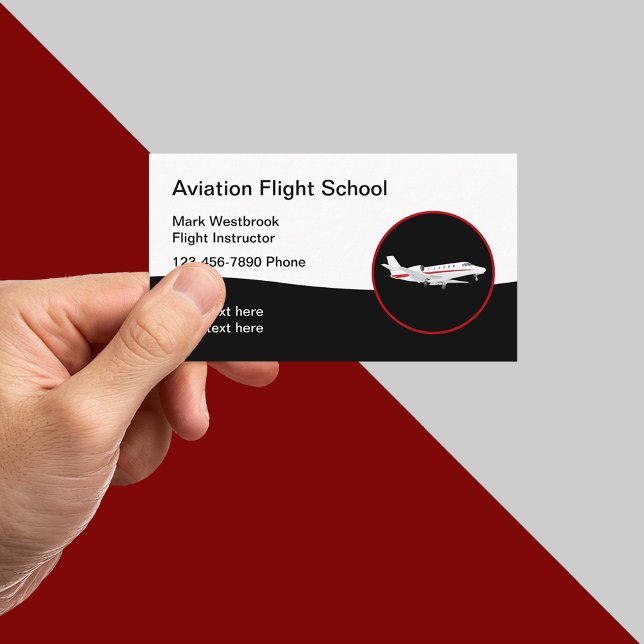 Aviation Theme Flight Instructor Business Card (Creator Uploaded)