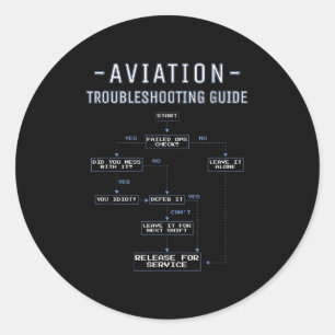 Aviation Troubleshooting Guide - Funny Air Mechani Classic Round Sticker