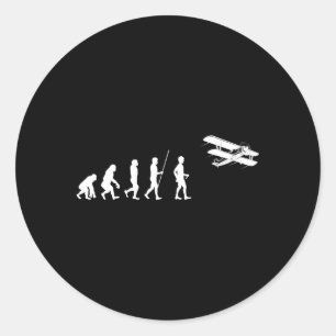 Aviator Aeroplane Classic Round Sticker