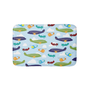Aviator Aeroplane Pattern Bath Mat