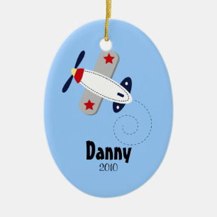 AVIATOR AIRPLANE Personalised Christmas Ornament
