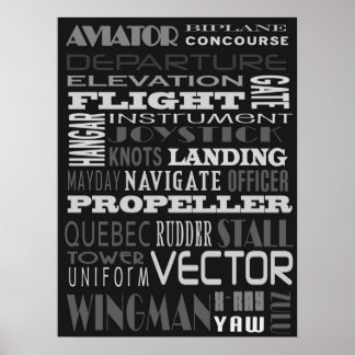 Aviator Alphabet Subway Art Poster