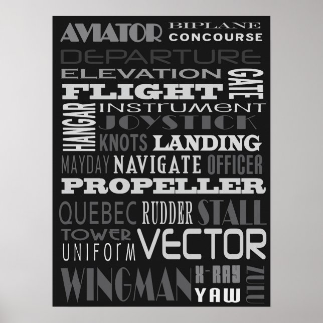 Aviator Alphabet Subway Art Poster (Front)