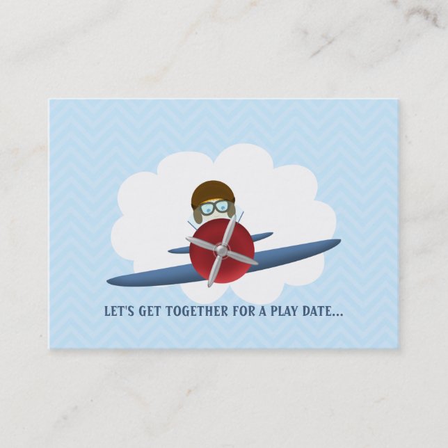 Aviator and His Plane Calling Card (Front)