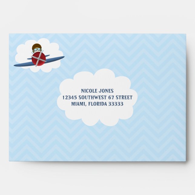 Aviator and His Plane Envelope (Front)