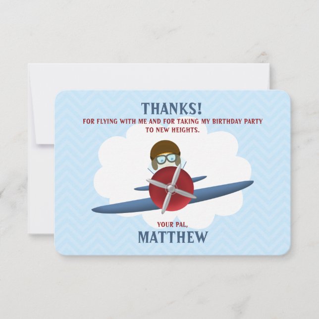 Aviator and His Plane Invitation (Front)