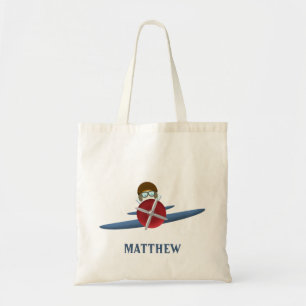 Aviator and His Plane Tote Bag