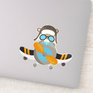 Aviator Bear, Pilot Bear, Aeroplane, Cute Bear