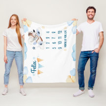 Aviator Bear Watercolor Themed Blanket