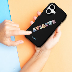 Aviator Block Letters Pilot Gift Custom Aviation