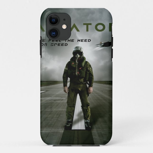 Aviator Fighter Pilot Case-Mate iPhone Case (Back)