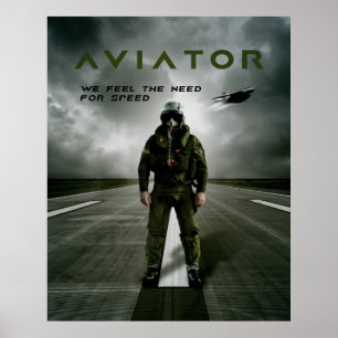 Aviator Fighter Pilot Poster