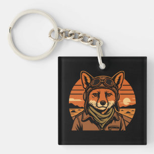 Aviator Fox Flying Foxy Wings Key Ring