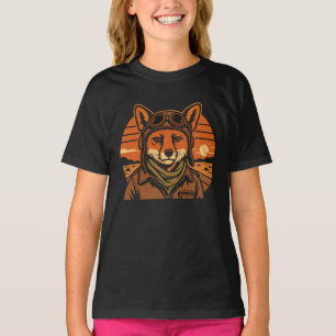 Aviator Fox Flying Foxy Wings T-Shirt