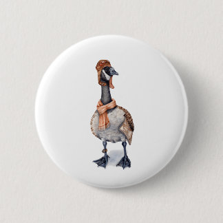 Aviator Goose 6 Cm Round Badge