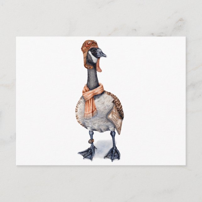 Aviator Goose Postcard (Front)