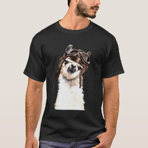 Aviator Llama No Prob Llama Aeroplane Pilot T-Shirt
