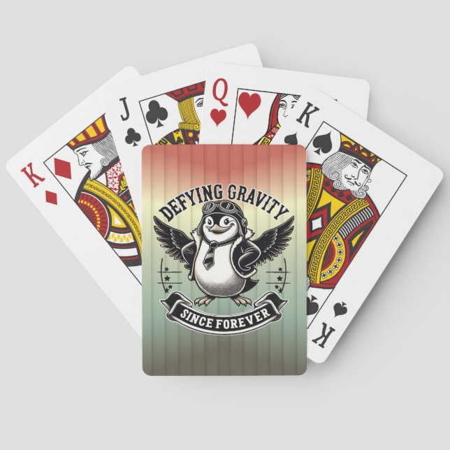 Aviator Penguin Playing Cards (Back)