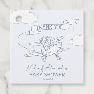 Aviator Pilot Aeroplane Precious Cargo Baby Shower Favour Tags