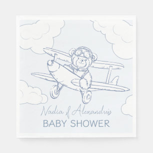 Aviator Pilot Aeroplane Precious Cargo Baby Shower Napkin