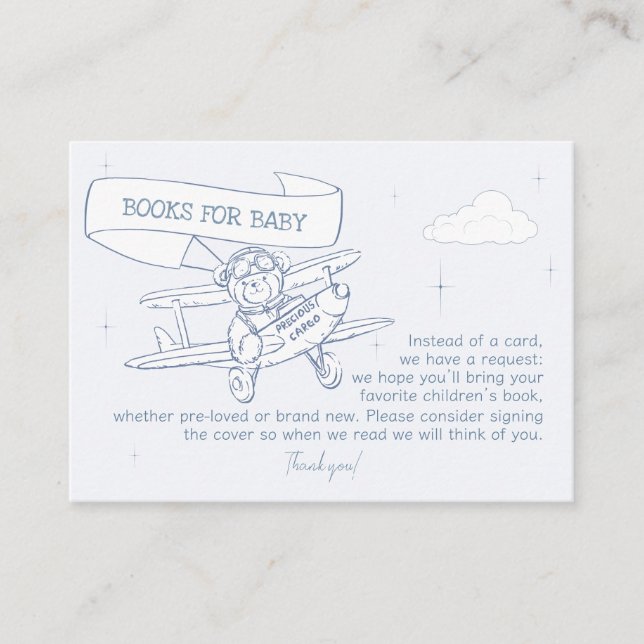 Aviator Pilot Aeroplane Precious Cargo Books Baby Enclosure Card (Front)