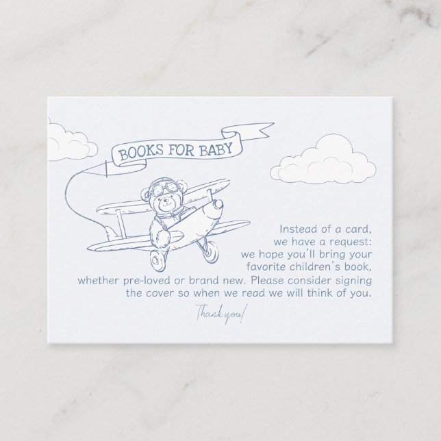 Aviator Pilot Aeroplane Precious Cargo Books Baby Enclosure Card (Front)