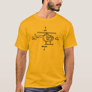 Aviator Pilot Helicopter Illustration Dad Birthday T-Shirt