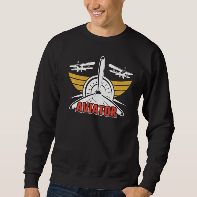 Aviator Private Aircraft Small Aeroplane Pilot Sweatshirt (Front)