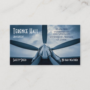Aviator Safety Speed customisable Business Card