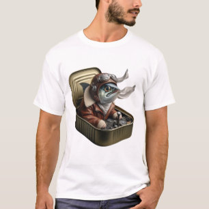Aviator Sardine Funny Flying Fish Tee