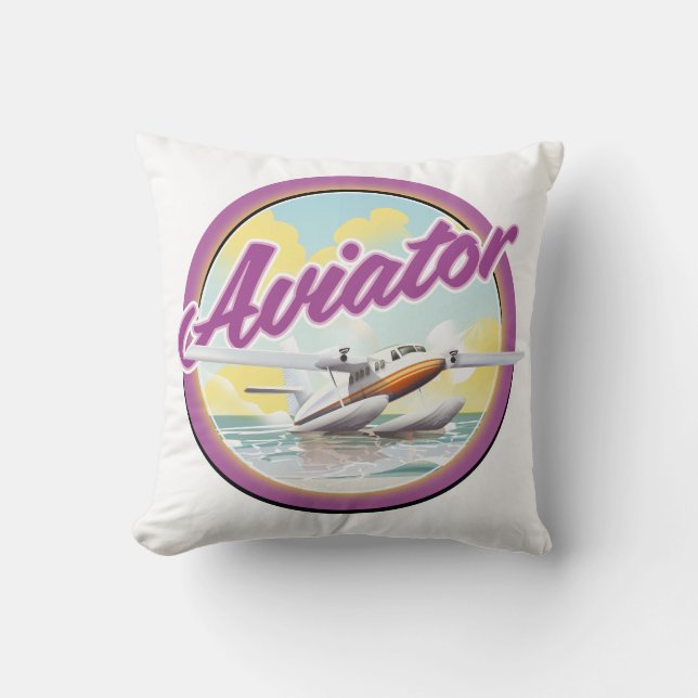 Aviator sea plane logo cushion (Front)