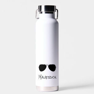 Aviator Sunglasses Pilot Aeroplane Flying Cool Water Bottle