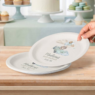 Aviator Teddy Bear Baby Shower Paper Plates
