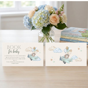 Aviator Teddy Bear Books for Baby Enclosure Card