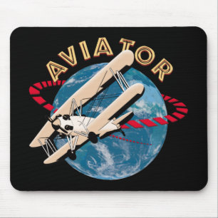 Aviator travelling the world mouse mat