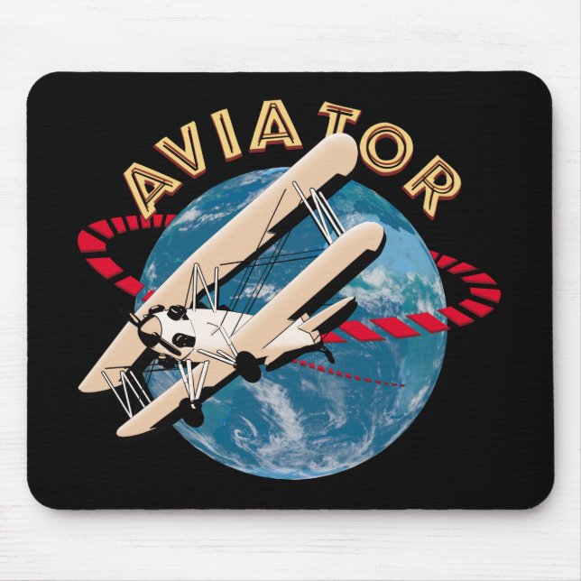 Aviator travelling the world mouse mat (Front)